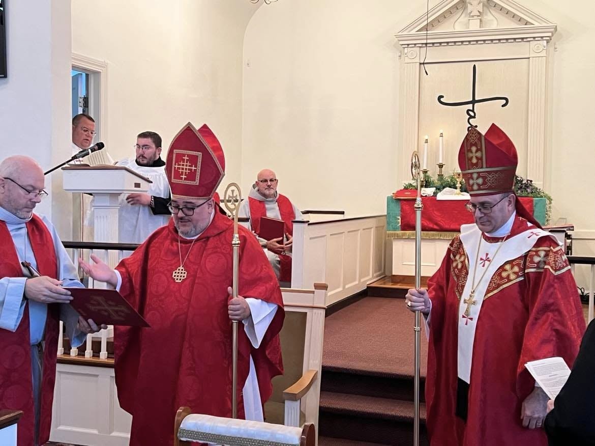 The College of Bishops vested in choir, gathered for synod